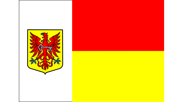 Vlag gemeente Apeldoorn - in kleur op transparante achtergrond - 600 * 337 pixels 
